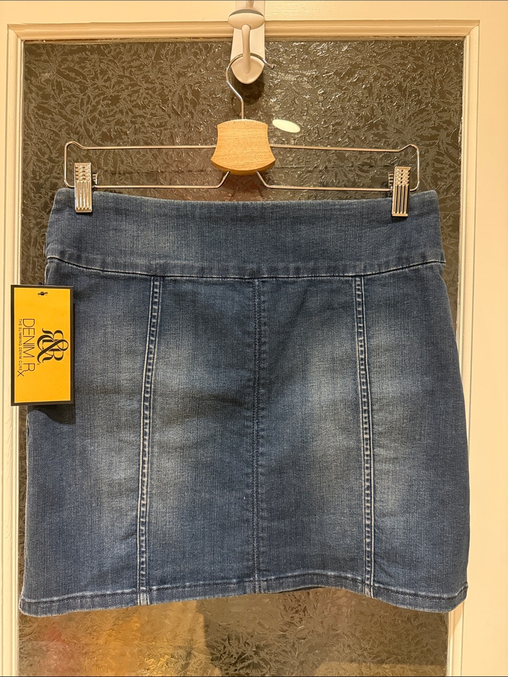 Rock & Republic Slim Fit Blue Denim Pull-On Mini Skirt size 10